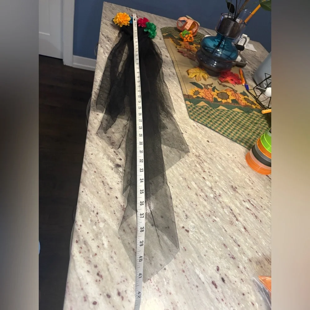 DIA DE LOS MUERTOS | Day of the Dead Festive and Colorful Floral Headband Veil